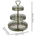 Serveringsfad i metal, grøn, tre niveauer, grantræsdekoration, rund, 49 cm | Floristik24.dk