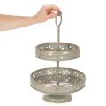 Dekorativ serveringsbakke i to lag med hank, stjernemotiv, 49 cm | Floristik24.dk