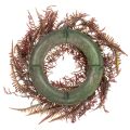 Kunstig krans med bregnegrene, efterårsdekoration, 35 cm | Floristik24.dk