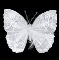 Floristik24 Fjer sommerfugl 11,5 cm med klip hvid 3stk