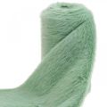 Floristik24 Dekorativ pelsbånd grønt faux fur mintpels bordløber 15 × 150cm