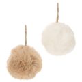 Floristik24 Dekorativ pompon til ophæng, blød pelsbold, 7 cm, 6 stk.