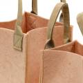 Floristik24 Filtplanter lyserød filtpose med håndtag filtdekorationssæt på 2