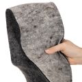 Tofarvet uldfilt-hængsel til potter, grå/sort, 15 cm x 5 m | Floristik24.dk
