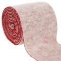 Floristik24 Filtbånd, 100% uld, tofarvet, som grydelapper, filtbånd hvid/rød, 15 cm x 5 m