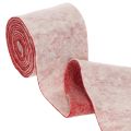 Filtbånd, 100% uld, tofarvet, som grydelapper, filtbånd hvid/rød, 15 cm x 5 m | Floristik24.dk