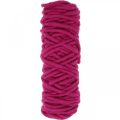 Floristik24 Filtsnor tråd uldsnor pink 20m