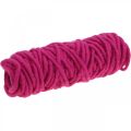 Floristik24 Filtsnor tråd uldsnor pink 20m