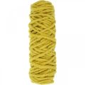 Floristik24 Filtsnor fåreuld jutetråd gul L20m