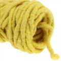 Floristik24 Filtsnor fåreuld jutetråd gul L20m