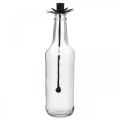 Floristik24 Lysestage til Flaske Sort Glas, Metal Ø6,5cm H25,5cm