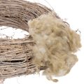 Naturlig beige fåreuld, løs,