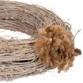 Brun meleret fåreuld, naturlig