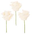 Floristik24 Kunstig rose, cremefarvet, 10 cm blomst på stilk, 100 stk.