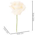 Kunstig rose, cremefarvet, 10 cm blomst på stilk, 100 stk. | Floristik24.dk