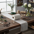 Bordløber jute jute bånd bordbånd hvid B15cm L10m | Floristik24.dk