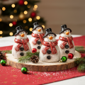 Snemandsfigur med rødt tørklæde, juledekoration, 10 cm | Floristik24.dk