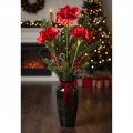 Kunstig amaryllisblomst, rød, lang stilk, til vase og arrangement, 77 cm | Floristik24.dk
