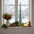 Kunstigt juletræ, dekorativt træ, delikat design med træbase, 80 cm | Floristik24.dk