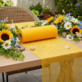 Non-woven bordløber, gul, 23 cm, moderne borddekorationsrulle | Floristik24.dk