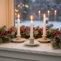 Metallysholder i mat beige, lille lysestage til keglelys, 8 cm, 3 stk. | Floristik24.dk