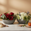 Rund, rillet skål, dekorativ beholder til blomsterarrangementer, 20 cm, 2 stk. | Floristik24.dk