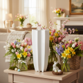 Blomstervase riflet moderne dekorativ vase 38 cm | Floristik24.dk