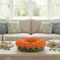 Kunstig orange rose, 5 cm blomst, enkelt, 100 stk. | Floristik24.dk