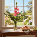 Kunstig gladiolase med dekorative blomster, 88 cm | Floristik24.dk