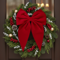 Dekorativ sløjfe i rød, stor fløjlssløjfe til vindue eller dør, 50 cm | Floristik24.dk