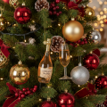 Juletræspyntsæt, champagneglas og champagneflaske, julepynt, 14 cm, 2 stk. | Floristik24.dk