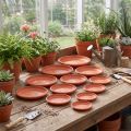Coaster “Linda” terracotta Ø12cm - 44cm, 1stk | Floristik24.dk