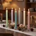 Farvede kegleformede lys, forskellige farver, 22×240 mm, 12 stk. | Floristik24.dk