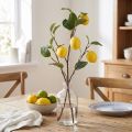 Kunstig citrongrendekoration, gren med 3 gule citroner, 65 cm, kunstig plante, dekorativt tilbehør | Floristik24.dk
