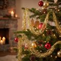 Tinsel Gylden juletræsdekoration Julepynt 50cm | Floristik24.dk