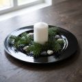 Dekorativ tallerken sort flad blank plast Ø28cm H2cm | Floristik24.dk