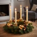 Lysestage krone gylden, pindlysholder metal 4 stk. | Floristik24.dk