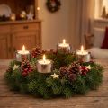 Fyrfadsstage til klæbning adventskrans sølv Ø4cm 8 stk | Floristik24.dk