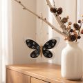 Wall Art Butterfly Deco Sort Hvidguld Metal 15cm | Floristik24.dk