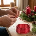 Rød aluminiumstråd Ø2mm 500g 60m - Smykketråd, hobbytråd, dekorativ tråd til blomster og kunsthåndværk | Floristik24.dk