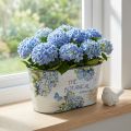 Blomsterskål oval hortensia plastskål 21,5×12,5cm H11cm | Floristik24.dk