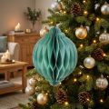 Julekuglepapir turkis løg FSC Ø15cm H20cm | Floristik24.dk
