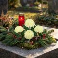 Krysantemum Creme Kunstig Blomst Ø7cm 18cm 4stk | Floristik24.dk