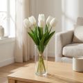 Hvide Tulipaner Dekoration Real Touch Kunstige Blomster Spring 49cm 5 stk | Floristik24.dk