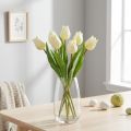 Dekorative Tulipaner Kunstige Blomster Hvid Creme 20cm 6 stk | Floristik24.dk