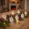 Keramisk julemandsfigur, rød og hvid, 6,4 cm – Festlig juledekoration – 6 stk. | Floristik24.dk