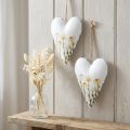 Hjerter Metal Hvid til Ophæng Country Style 14×1,5×20cm 2 stk | Floristik24.dk