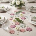 Scatter dekoration bord blomster træ hvid pink lilla 3,5cm 36stk | Floristik24.dk