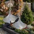 Gravdekoration ginkgo blad til ophæng 10cm 3 stk | Floristik24.dk