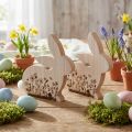 Bunny Wood Sidde Blomstermønster Natur Hvid 24×24cm 2 stk | Floristik24.dk